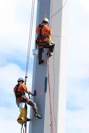 2 Avalon team member paint working at height on a pylon